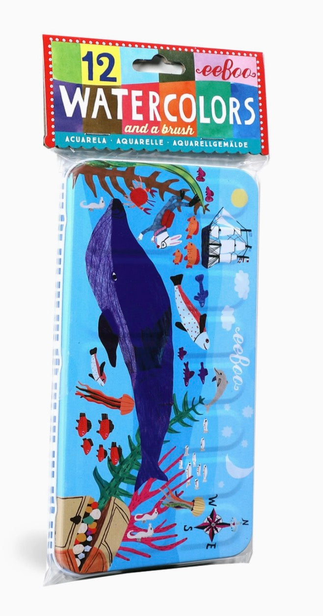 In The Sea 12 Watercolors Tin