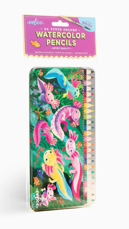 Axolotl 24 Mini Watercolor Pencils Tin