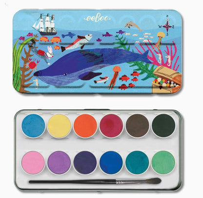 In The Sea 12 Watercolors Tin